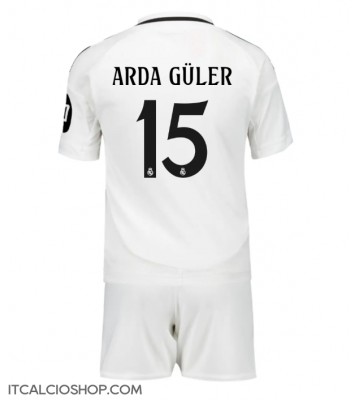 Real Madrid Arda Guler #15 Prima Maglia Bambino 2024-25 Manica Corta (+ Pantaloni corti)